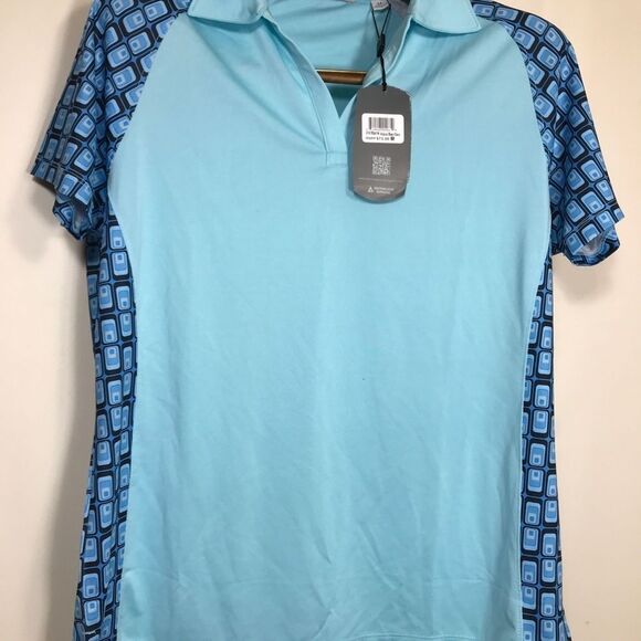 Bermuda Sands Golf Polo Shirt Womens Size Medium aqua - Picture 5 of 8